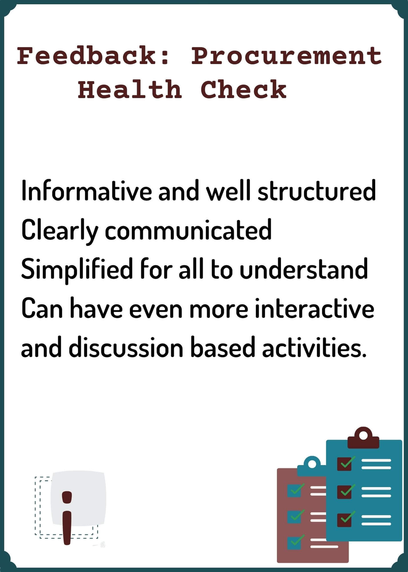 Ichiban Commercial Solutions Procurement Teams Procurement Team Health Check Feedback